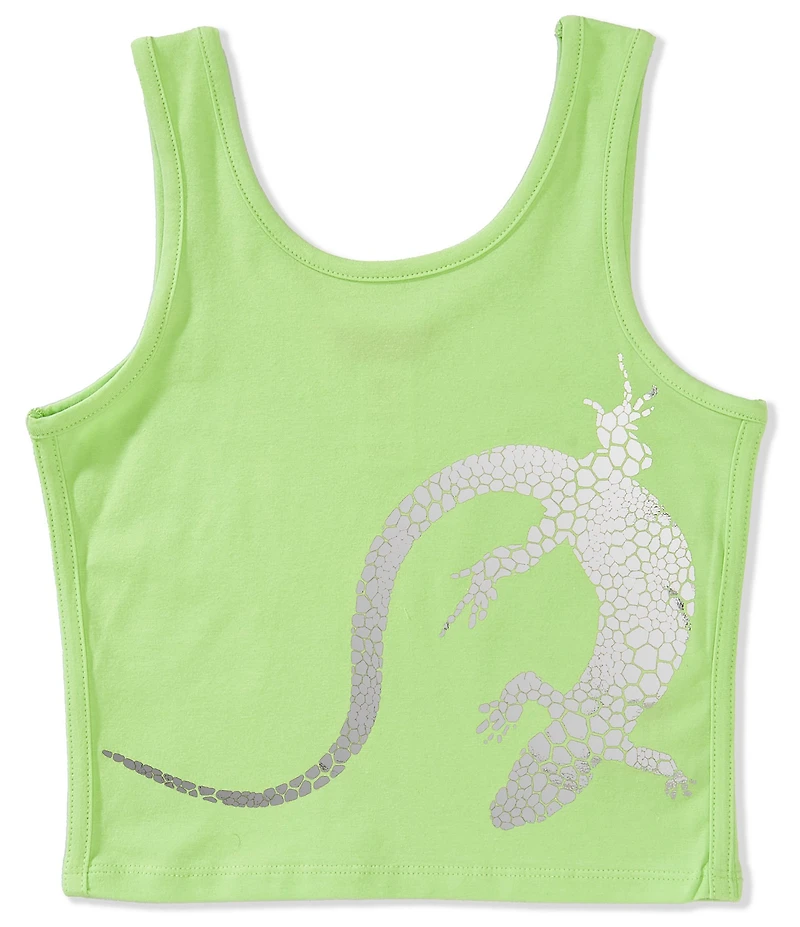 Truce Big Girls Sleeveless Wrap Around Reptile Screen Print Tank Top