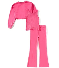 Truce Big Girls Long Sleeve Crop Sweatshirt & Matching Tank and Pants 3-Piece Set