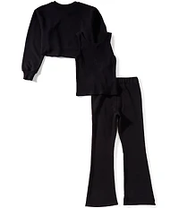 Truce Big Girls Long Sleeve Crop Sweatshirt & Matching Tank and Pants 3-Piece Set