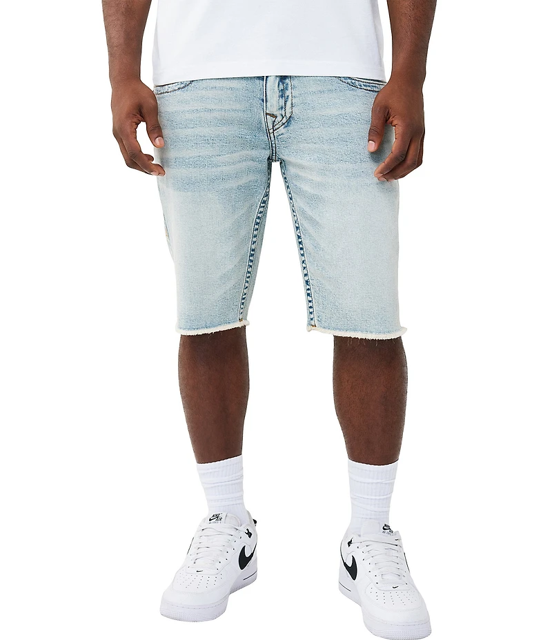 True Religion 12#double; Ricky Frayed Hem Flap Shorts