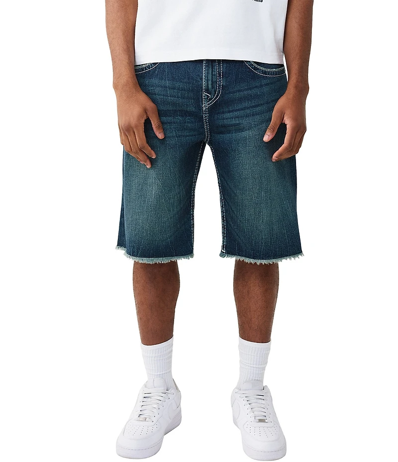 True Religion 12#double; Vinny Big T Frayed Shorts