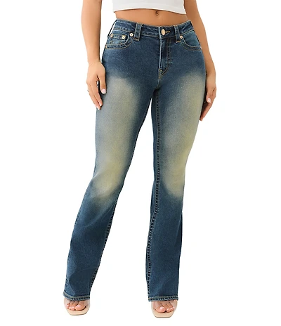 True Religion Becca Glitter Spray Mid Rise Bootcut Jeans