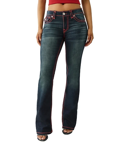 True Religion Becca Rhinestone Mid Rise Bootcut Jeans