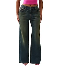 True Religion Bobbi Mid Rise Big T Baggy Jeans