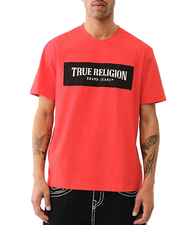 True Religion Box Logo Mesh Short Sleeve T-Shirt