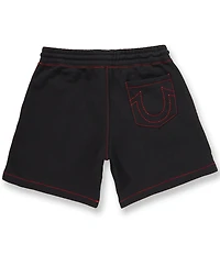 True Religion Buddha Face Graphic Fleece Shorts
