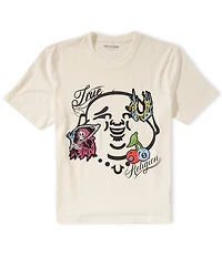 True Religion Buddha Face Graphic Short Sleeve T-Shirt