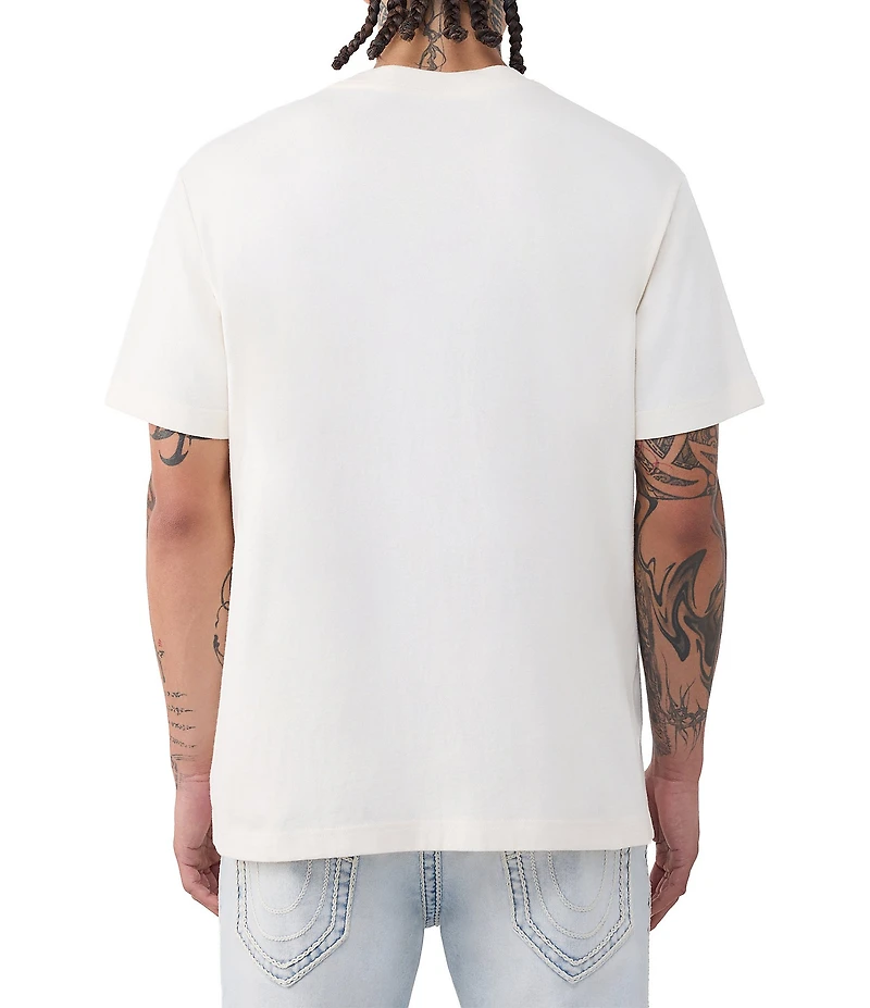 True Religion Buddha Face Graphic Short Sleeve T-Shirt