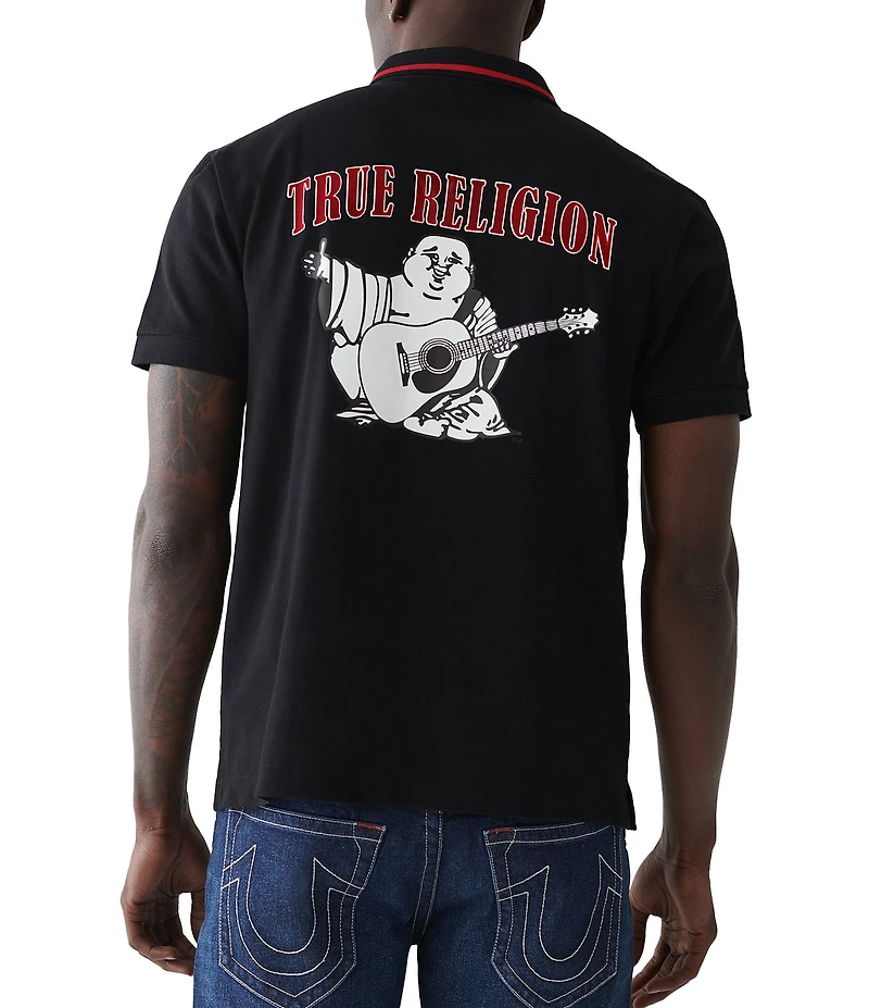 True Religion Buddha Short Sleeve Polo Shirt