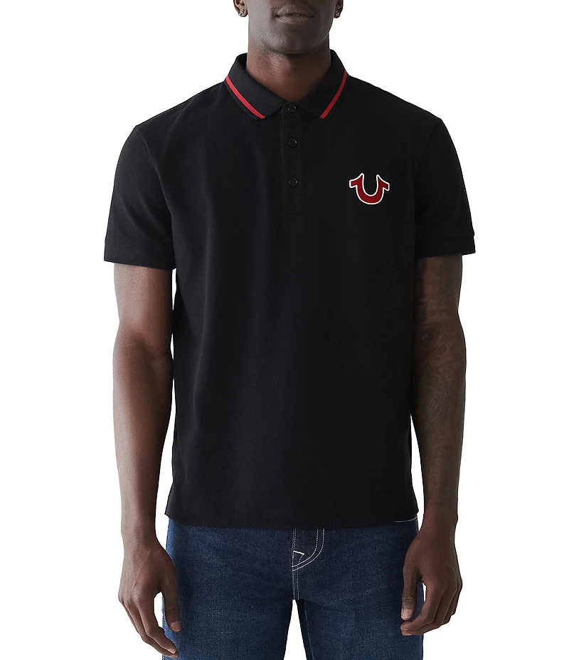 True Religion Buddha Short Sleeve Polo Shirt