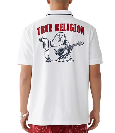 True Religion Buddha Short Sleeve Polo Shirt