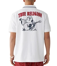 True Religion Buddha Short Sleeve Polo Shirt