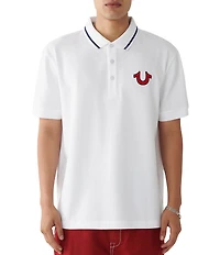 True Religion Buddha Short Sleeve Polo Shirt