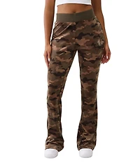 True Religion Camo Velour Crystal Logo Bootcut Coordinating Sweatpants