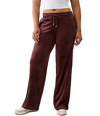 True Religion Crystal Horseshoe Coordinating Velour Wide Leg Sweatpants