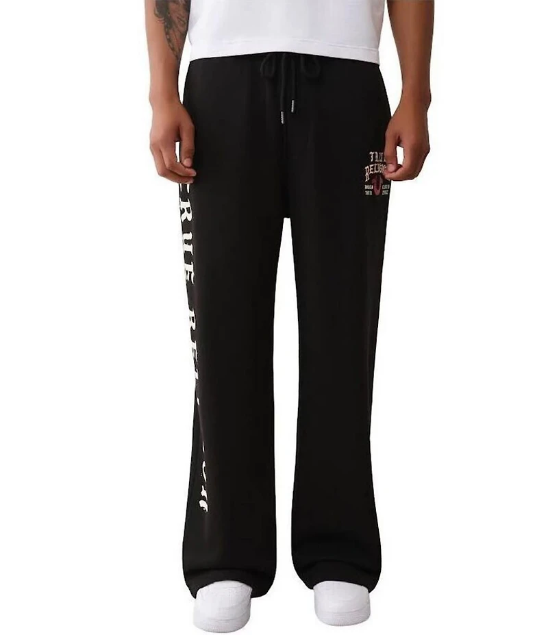 True Religion Embroidered Horseshoe Detailed Fleece Sweatpants