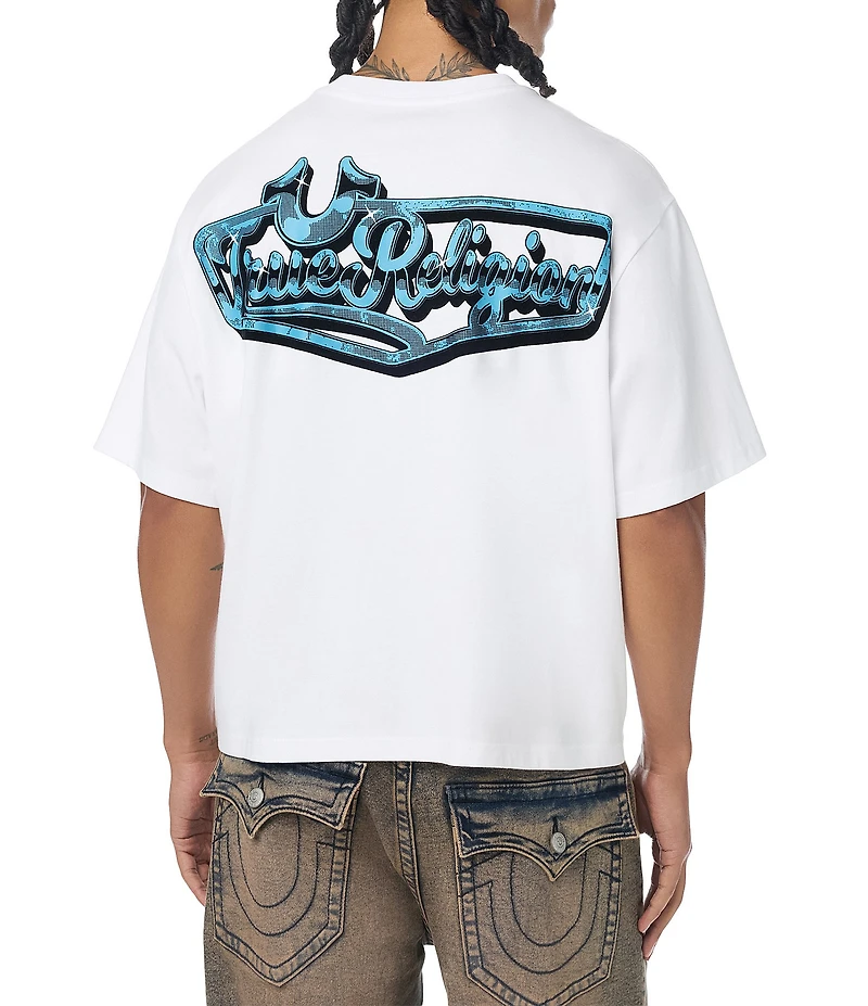 True Religion Flocked Chrome Logo Heavyweight Boxy T-Shirt