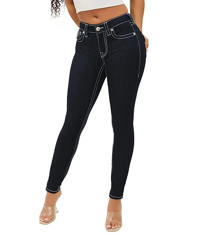 True Religion Jennie Mid Rise Curvy Skinny Flap Pocket Jeans