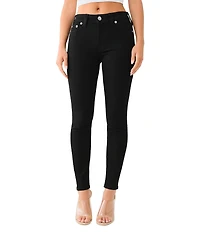 True Religion Jennie Tonal Stitching Mid Rise Black Curvy Skinny Jeans