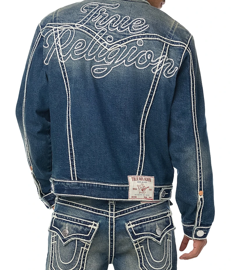 True Religion Jimmy Rope Stitched Oversized Denim Jacket