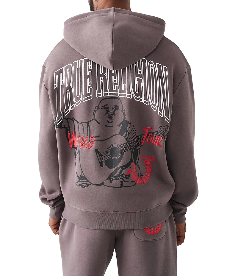 True Religion Long Sleeve Groovy Buddha Zip Hoodie