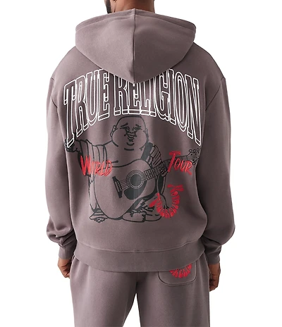 True Religion Long Sleeve Groovy Buddha Zip Hoodie