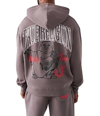 True Religion Long Sleeve Groovy Buddha Zip Hoodie