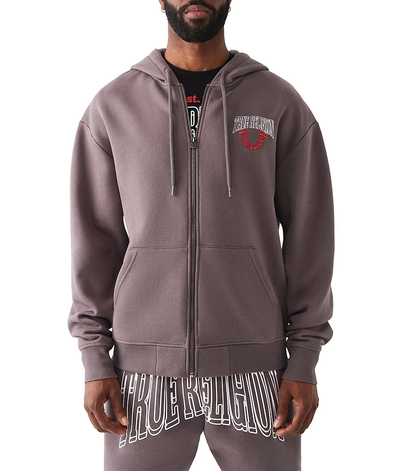 True Religion Long Sleeve Groovy Buddha Zip Hoodie