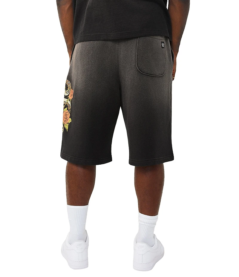 True Religion Mikey Floral/Snake Screenprinted Shorts