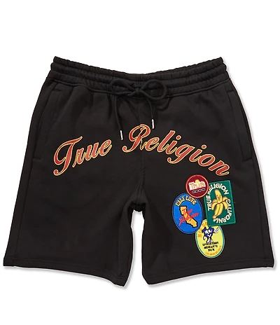 True Religion Orchard Stamp Patch Logo 8#double; Inseam Sweat Shorts