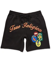 True Religion Orchard Stamp Patch Logo 8#double; Inseam Sweat Shorts