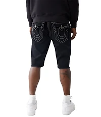 True Religion Ricky Flap Pocket Frayed Hem 12#double; Inseam Denim Shorts