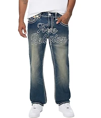 True Religion Ricky Western Rope Stitch Straight Leg Jeans