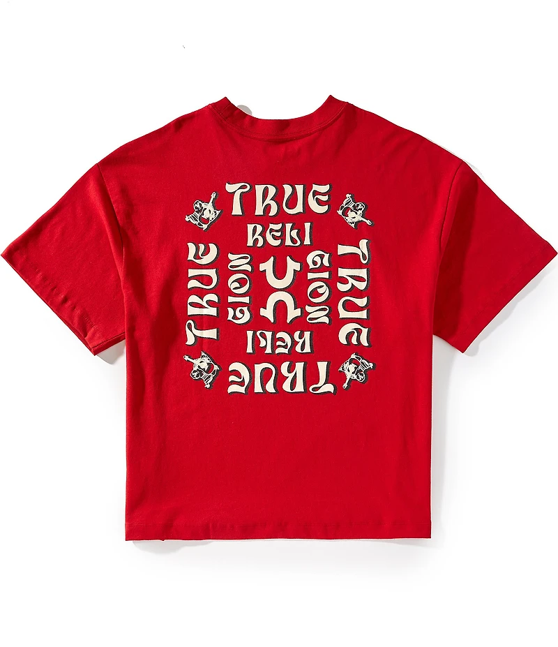 True Religion Short Sleeve Boxy Flock Oversized T-Shirt