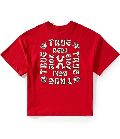 True Religion Short Sleeve Boxy Flock Oversized T-Shirt