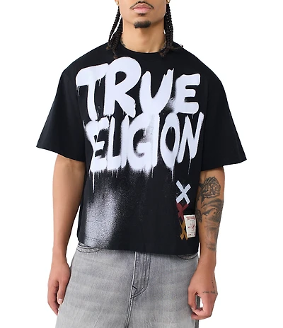 True Religion Short Sleeve Graffiti Boxy T-Shirt
