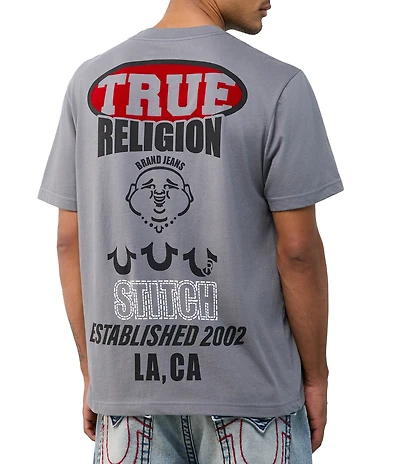 True Religion Stacked Logo Short Sleeve T-Shirt