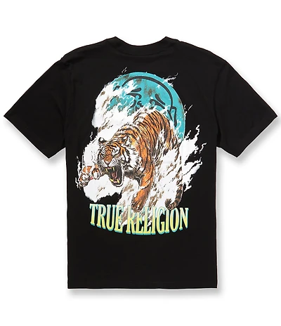 True Religion Tiger Graphic/Logo Detailed Short Sleeve T-Shirt