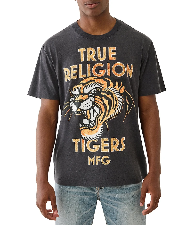 True Religion Tiger Short Sleeve Vintage T-Shirt