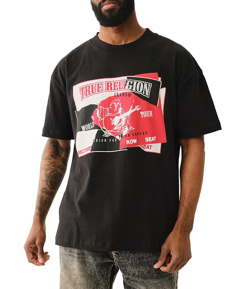 True Religion Torn Short Sleeve Graphic T-Shirt