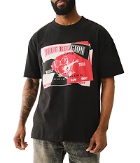 True Religion Torn Short Sleeve Graphic T-Shirt