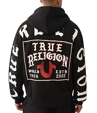 True Religion #double;TR#double; Flag Long Sleeve Fleece Hoodie