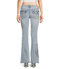 True Religion Wings Becca Mid Rise Bootcut Flap Pocket Denim Jeans