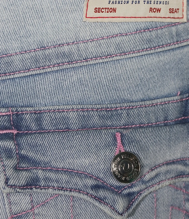 True Religion Wings Becca Mid Rise Bootcut Flap Pocket Denim Jeans