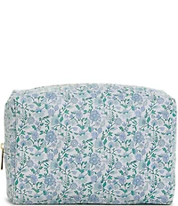 TRVL Design Luxe Everyday Floral-Printed Saffiano Vegan Leather Cosmetic Bag