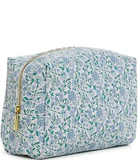 TRVL Design Luxe Everyday Floral-Printed Saffiano Vegan Leather Cosmetic Bag