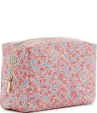 TRVL Design Luxe Everyday Floral-Printed Saffiano Vegan Leather Cosmetic Bag