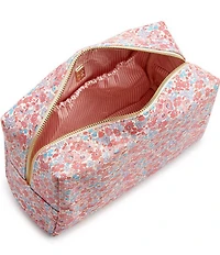 TRVL Design Luxe Everyday Floral-Printed Saffiano Vegan Leather Cosmetic Bag