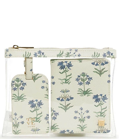 TRVL Design Luxe Floral-Printed Saffiano Vegan Leather 3-Piece Set