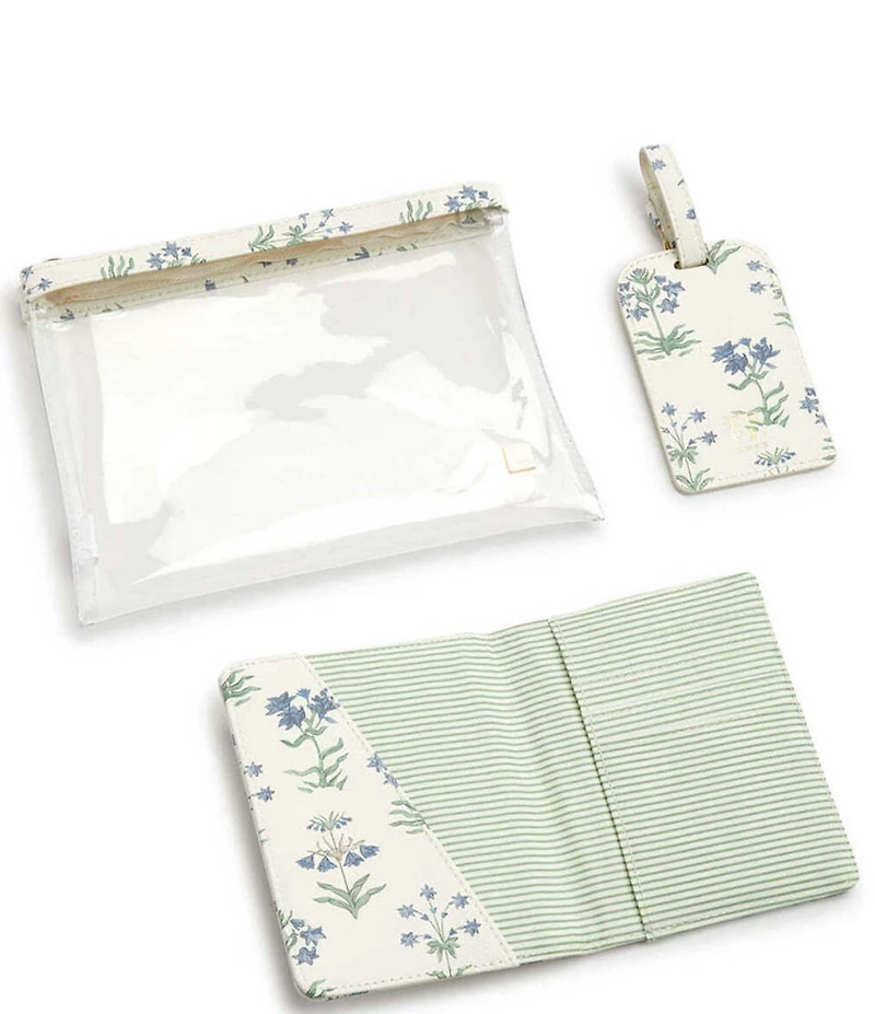 TRVL Design Luxe Floral-Printed Saffiano Vegan Leather 3-Piece Set